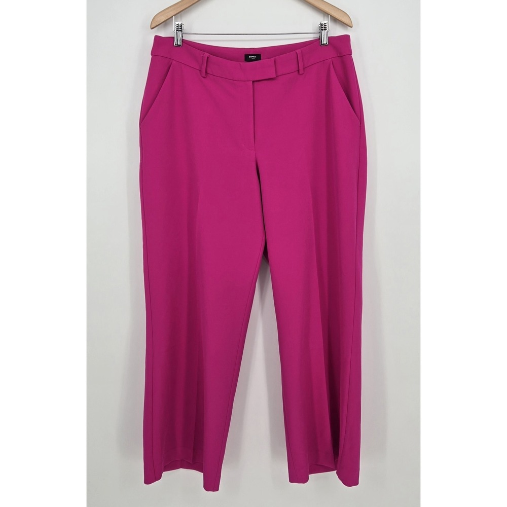 Express Hot Pink High Rise Trouser Pants Womens 14S ~29"‎ Inseam Business Preppy